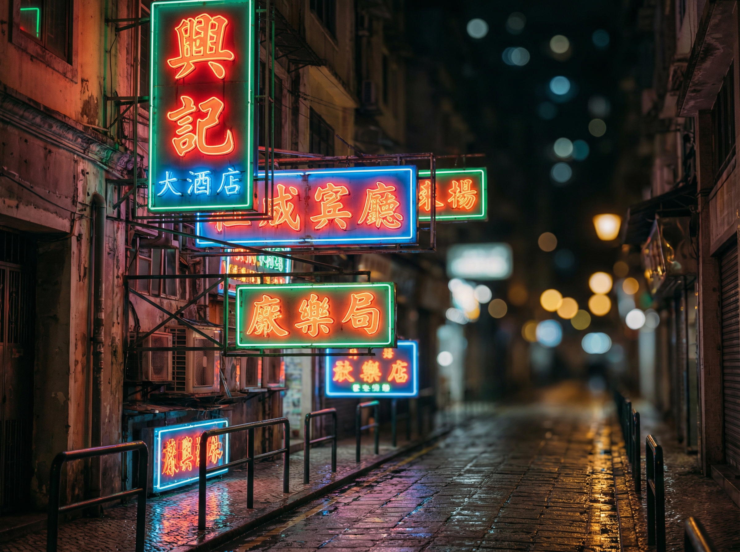 银河国际 - 霓虹灯招牌特写